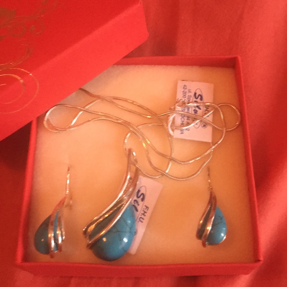Sterling silver Matching earring and pendant set